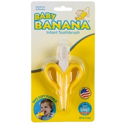 Baby Banana Szczoteczka treningowa Banan chłodzący gryzak silikonowy ze szczoteczką